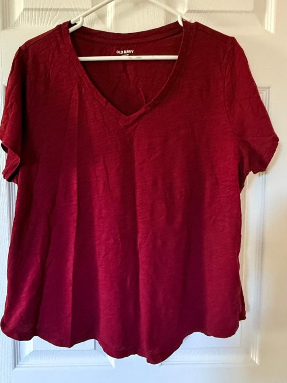 Women's Old Navy, EveryWear V-Neck T-Shirt, Size: XL, Color: Deep Berry